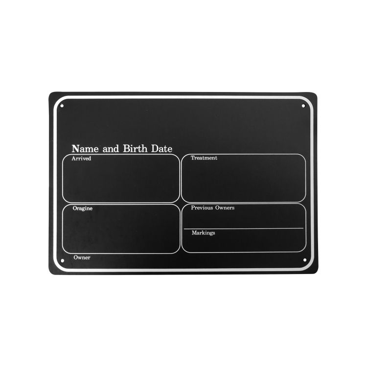 BLACK PLASTIC STALL PLAQUE