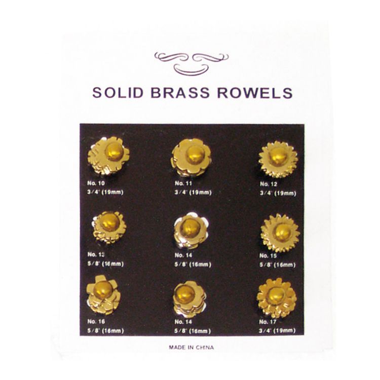BRASS ROWELS CARD. SMALL SIZE