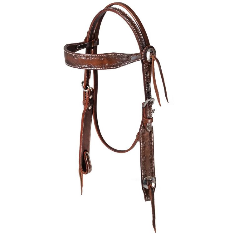 POOL'S SQUARE HEADSTALL WITH BARBWIRE TOOLING