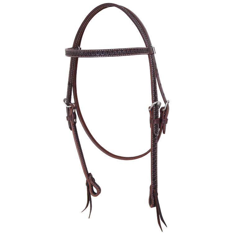 POOL'S CROSS OVER HEADSTALL 23755 WITH SNAKE TOOLING