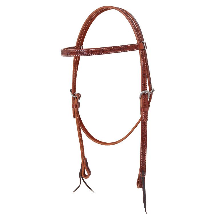 POOL'S CROSS OVER HEADSTALL 23746 WITH BARBWIRE TOOLING