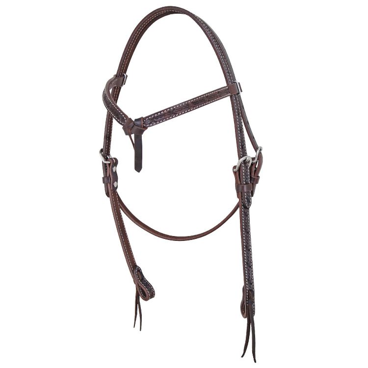 POOL'S BROWBAND HEADSTALL 23756 WITH BARBWIRE TOOLING