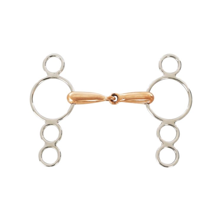 PONY SOLID 4-RING GAG BIT COPPER 10.5cm