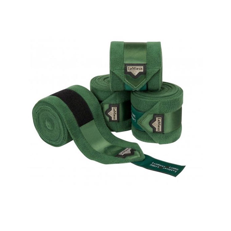 LEMIEUX LOIRE SATIN POLO BANDAGES HUNTER GREEN LARGE SET OF 4