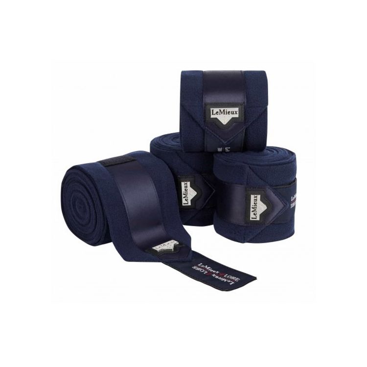 LEMIEUX LOIRE SATIN POLO BANDAGES NAVY LARGE SET OF 4