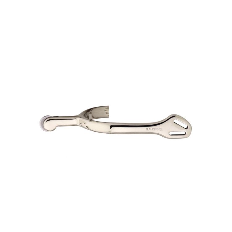 BALKENHOL SPURS FOR LADIES WITH BALKENHOL FASTENING - GERMAN SILVER HIHGLY POLISHED, 40 MM ROUNDED