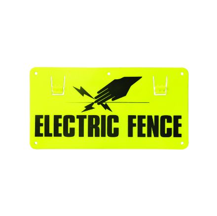 WARNING SIGN ELECTRIC FENCE WITH HOOKS