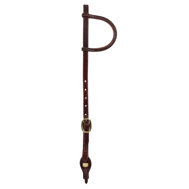 POOL'S STREIGHT BROWBAND HEADSTALL WITH OILY LEATHER, ONE BRASS BUCKLE FOR ADJ CHANGE SISTEM