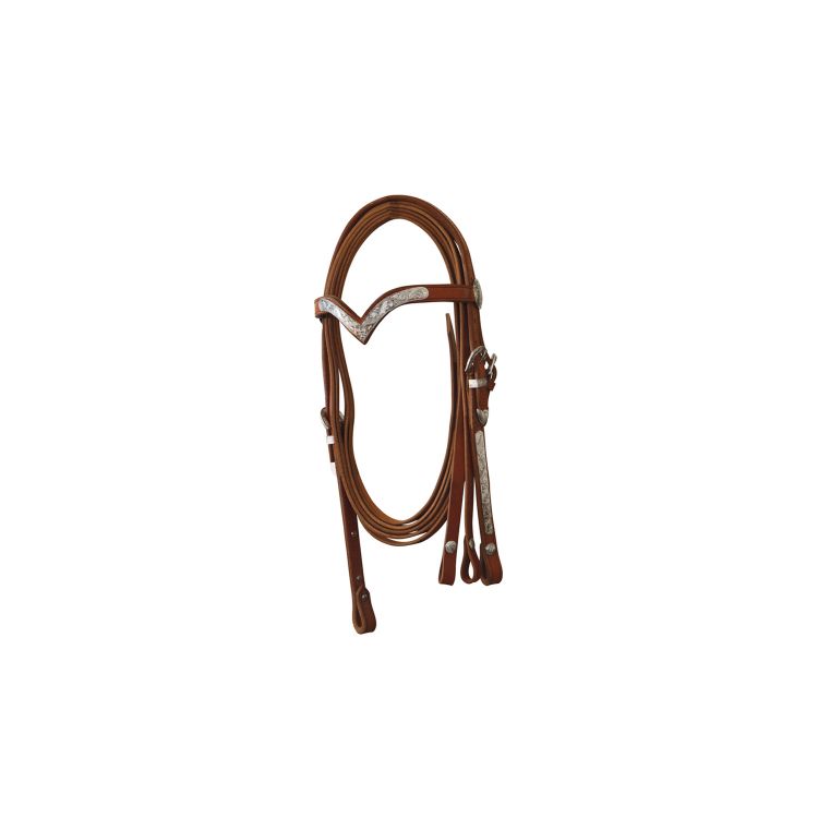 WESTERN BRIDLE WITH SILVER FINISH. COMPLETE WITH REINS