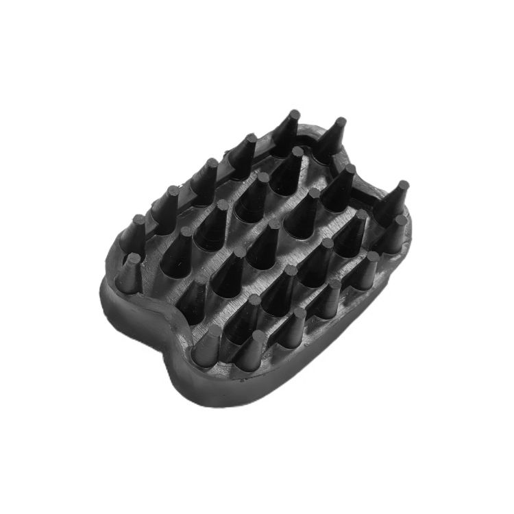 RECTANGULAR RUBBER CURRY COMB WITH ROUND TIPS