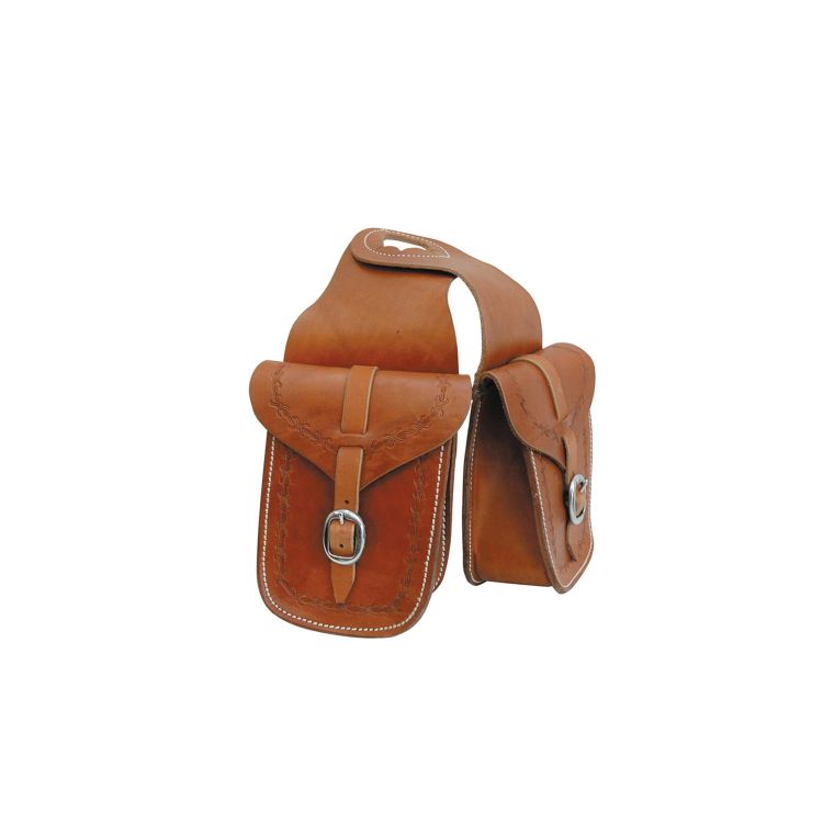 LEATHER LAKOTA FRONT SADDLEBAG BORDER STAMP