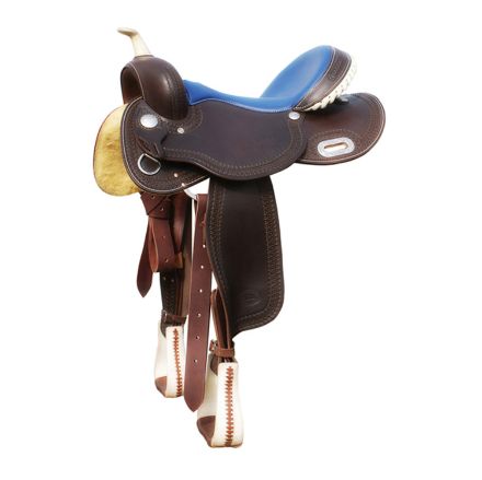 BARREL COLORED SEAT RAWHIDE 5020 POOL'S SADDLE BLUE SEAT