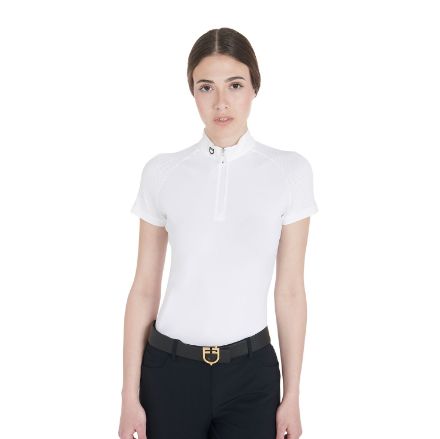 TALINE MODEL WOMAN POLO SHIRT IN STRETCH MATERIAL WITH MESH ON SLEEVES
