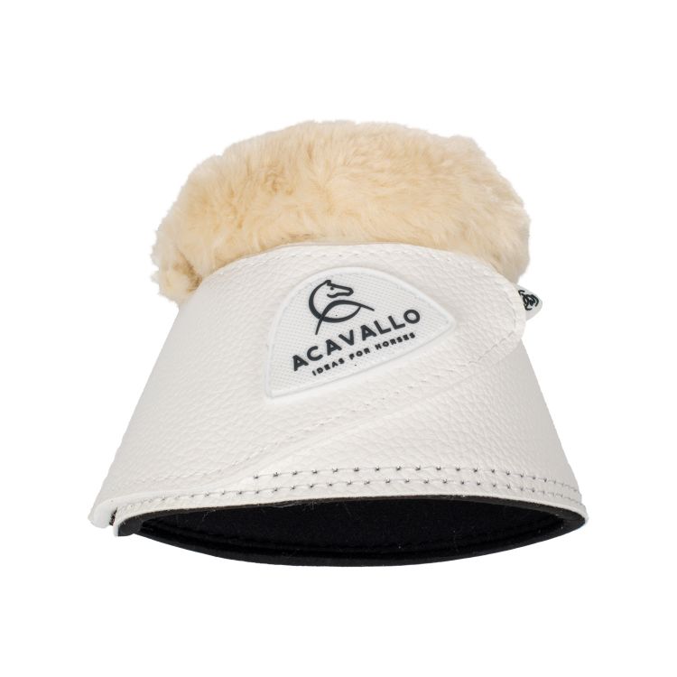 Eco leather and synthetic fur bell boots with velcro fastening