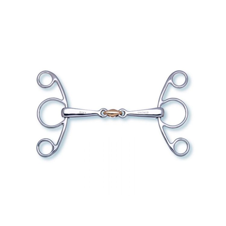 STUBBEN 2IN1 BUTTERLY SNAFFLE, THICKNESS 16MM, CHEEKS 14MM (1 PC)