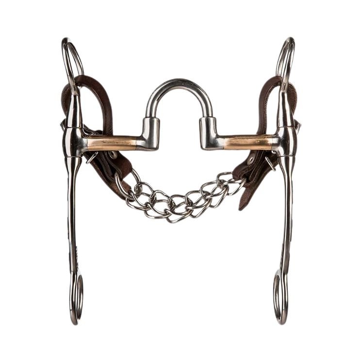 BF CORRECTIONAL BIT WITH COPPER COVERED BARS AND MEDIUM CHEEKS ENGRAVED 11MM