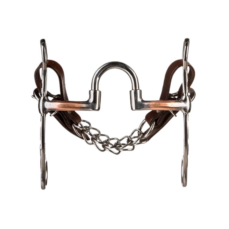 BF CORRECTIONAL BIT WITH COPPER COVERED BARS AND SHORT CHEEKS ENGRAVED 10MM