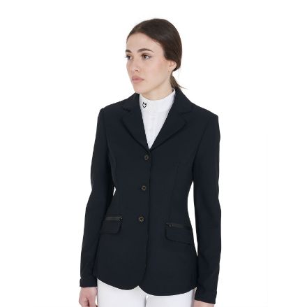 Women's competition jacket three buttons perforated fabric