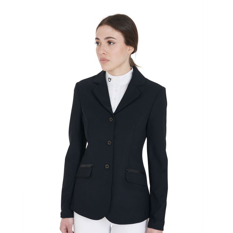 Women's competition jacket three buttons perforated fabric