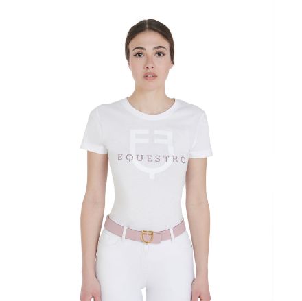 Women's slim fit t-shirt with glitter logo