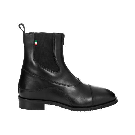 LEATHER BOOTS WITH FRONT ZIP MADE IN ITALY
