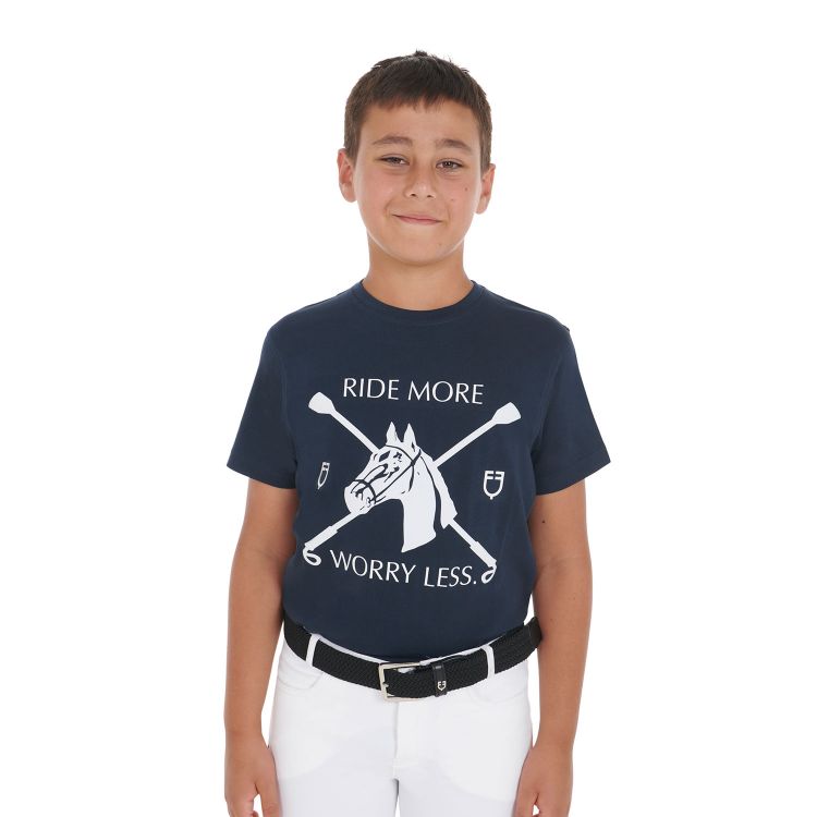 Kids' slim fit t-shirt with equestrian print