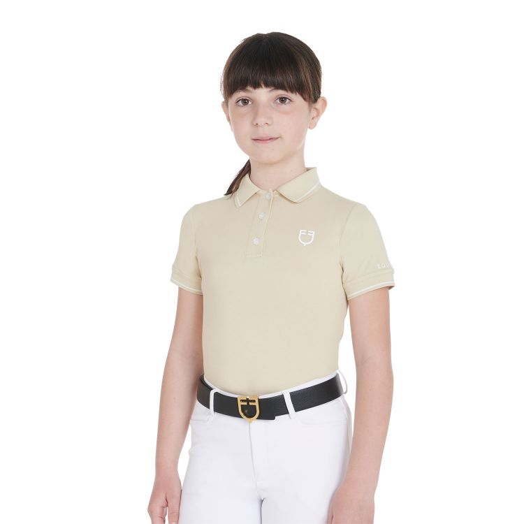Kids' slim fit polo shirt in antibacterial technical fabric