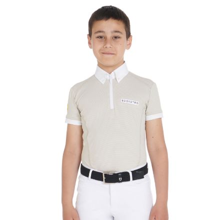 Boys' slim fit mesh competition polo shirt