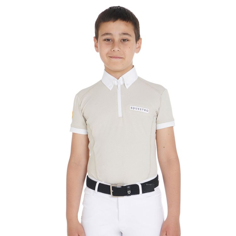 Boys' slim fit mesh competition polo shirt