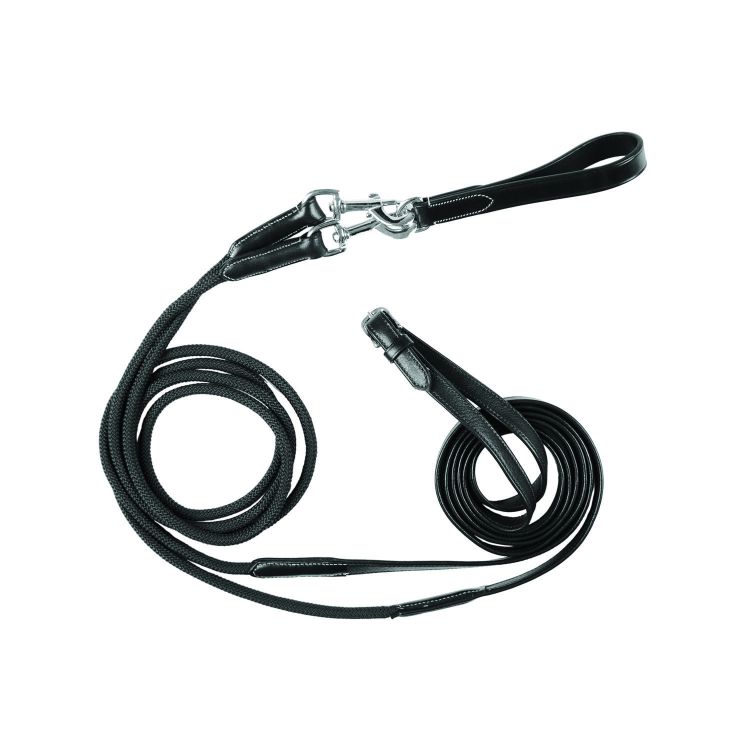 DOUBLE LEATHER AND TUBULAR NYLON DREAW REINS