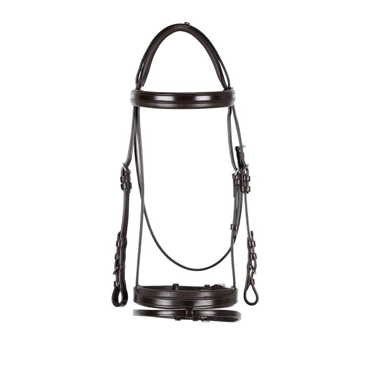 Soft leather english bridle with stainless steel buckles