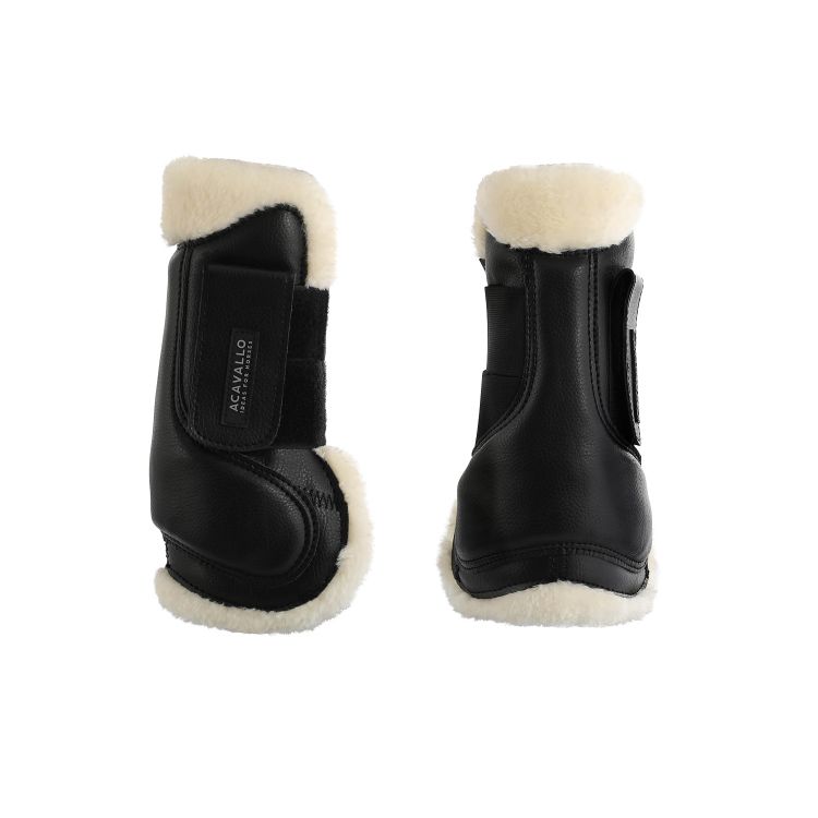 ACAVALLO ECO-LEATHER TENDON BOOTS WITH ECO-WOOL AND DOUBLE VELCRO FASTENING