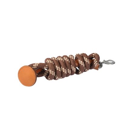 ACAVALLO NYLON BRAIDED LEAD ROPE WITH LEATHER TERMINATION
