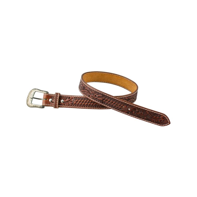 POOL'S WESTERN LEATHER BELT WITH MIX TOOLING