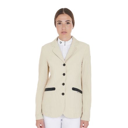 Women's competition jacket four buttons perforated fabric