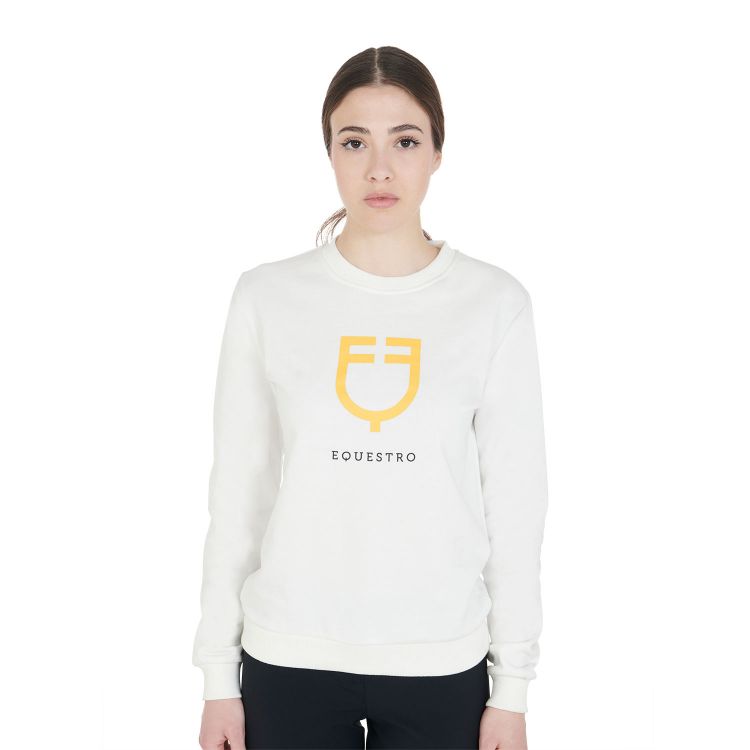Women's crewneck sweatshirt with central logo