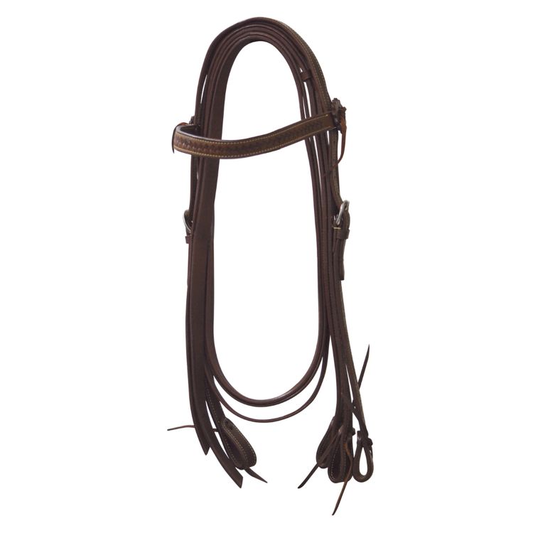 WESTERN BRIDLE STRAIGHT BROWBAND BASKET OR FLOWER TOOLING