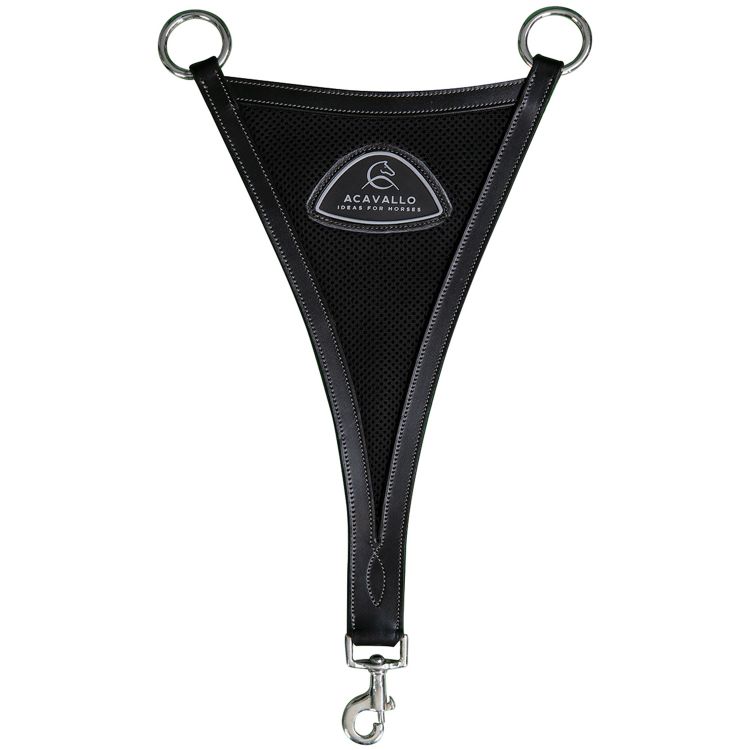 ACAVALLO LEATHER BIB MARTINGALE WITH MESH INSERT
