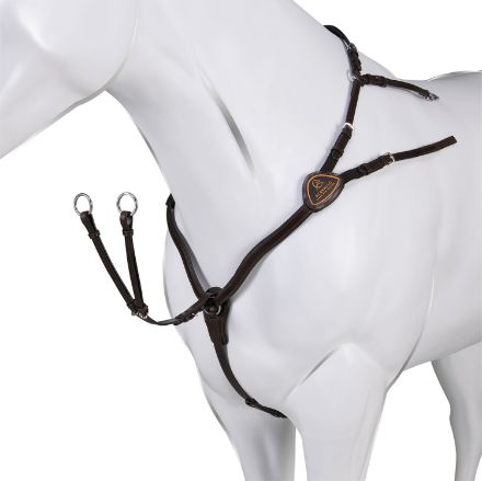 ACAVALLO CALFSKIN LEATHER BREASTPLATE WITH FIVE POINTS ATTACHMENT