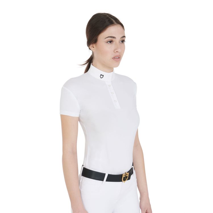 Women's slim fit mandarin collar competition polo shirt