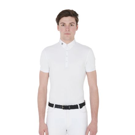 Men's competition polo shirt in breathable technical fabric