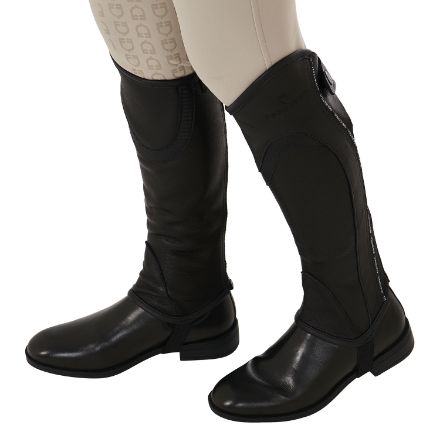 Kids' soft leather gaiters with elastic band