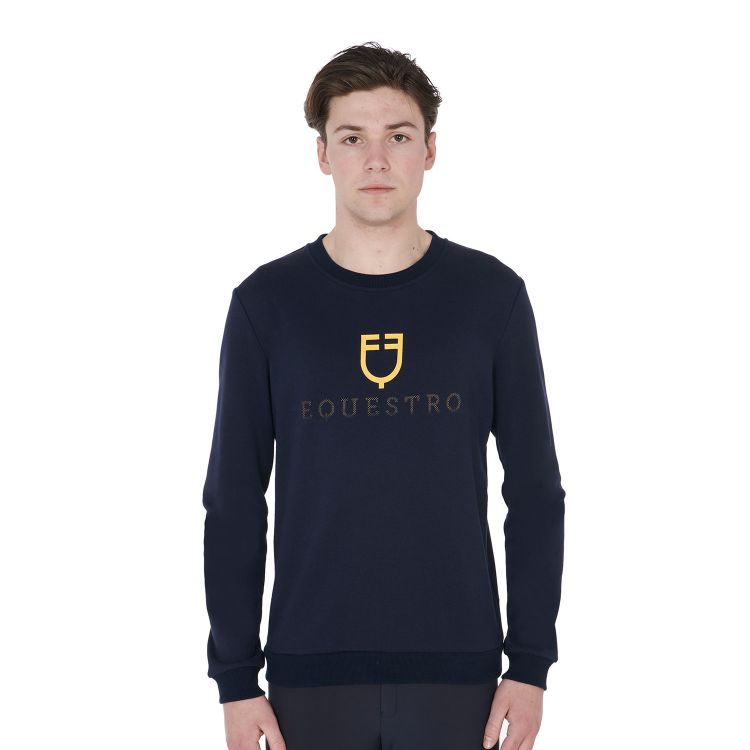 Men's cotton crewneck sweatshirt with logo on the chest