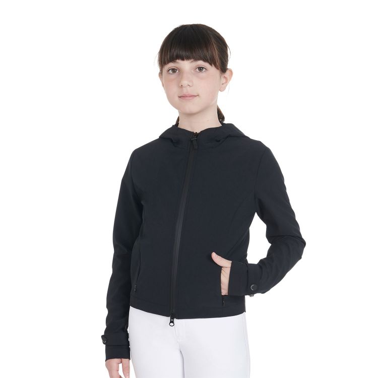 Kids' slim fit softshell jacket in technical fabric