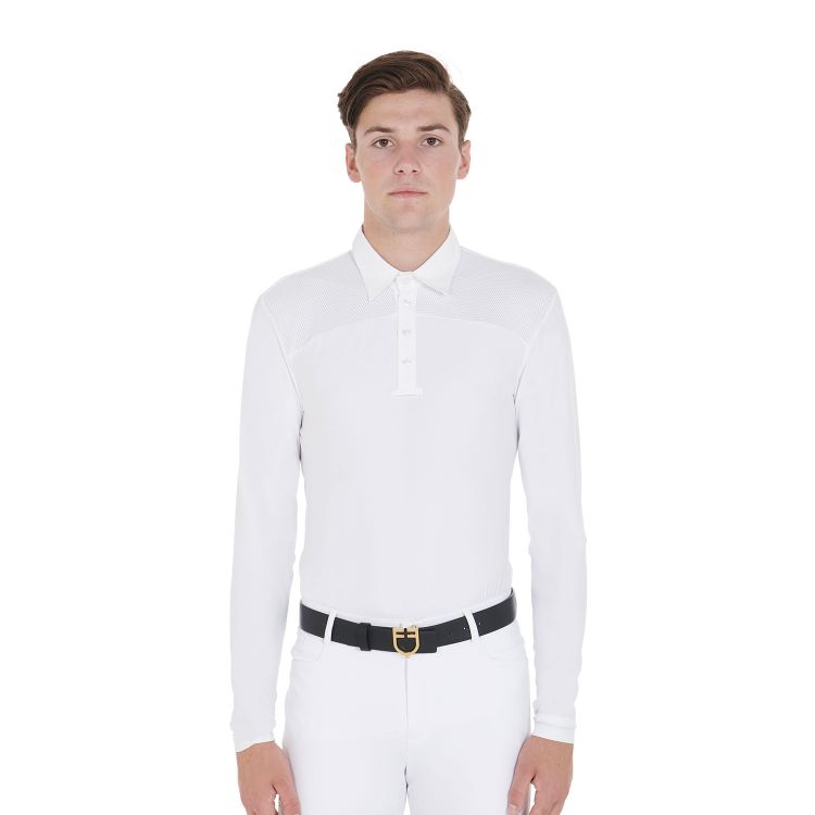 Men's long-sleeved competition polo shirt