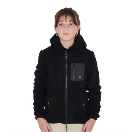 Girls' curly fleece sweatshirt with front zip