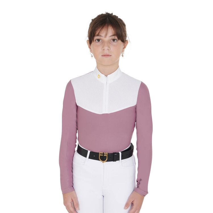 Girls' long-sleeved polo shirt
