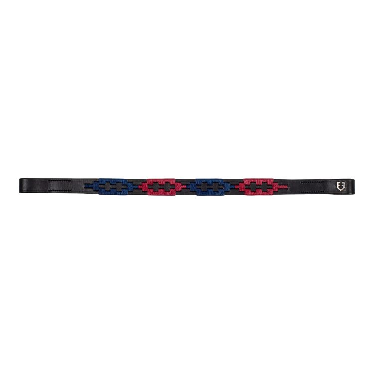 Leather browband with two-tone decorations