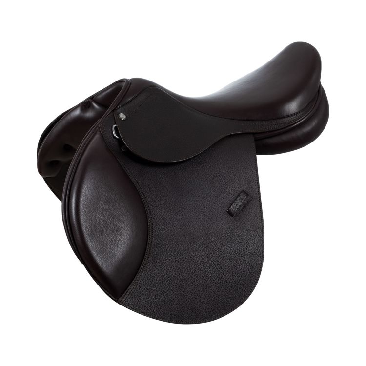 Jumping saddle hammered French leather