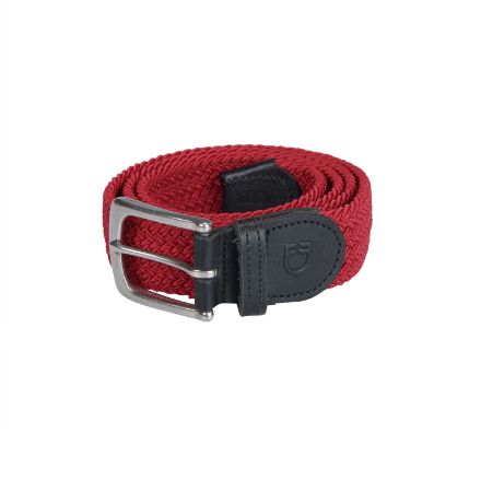 Elasticized kids belt crossed pattern